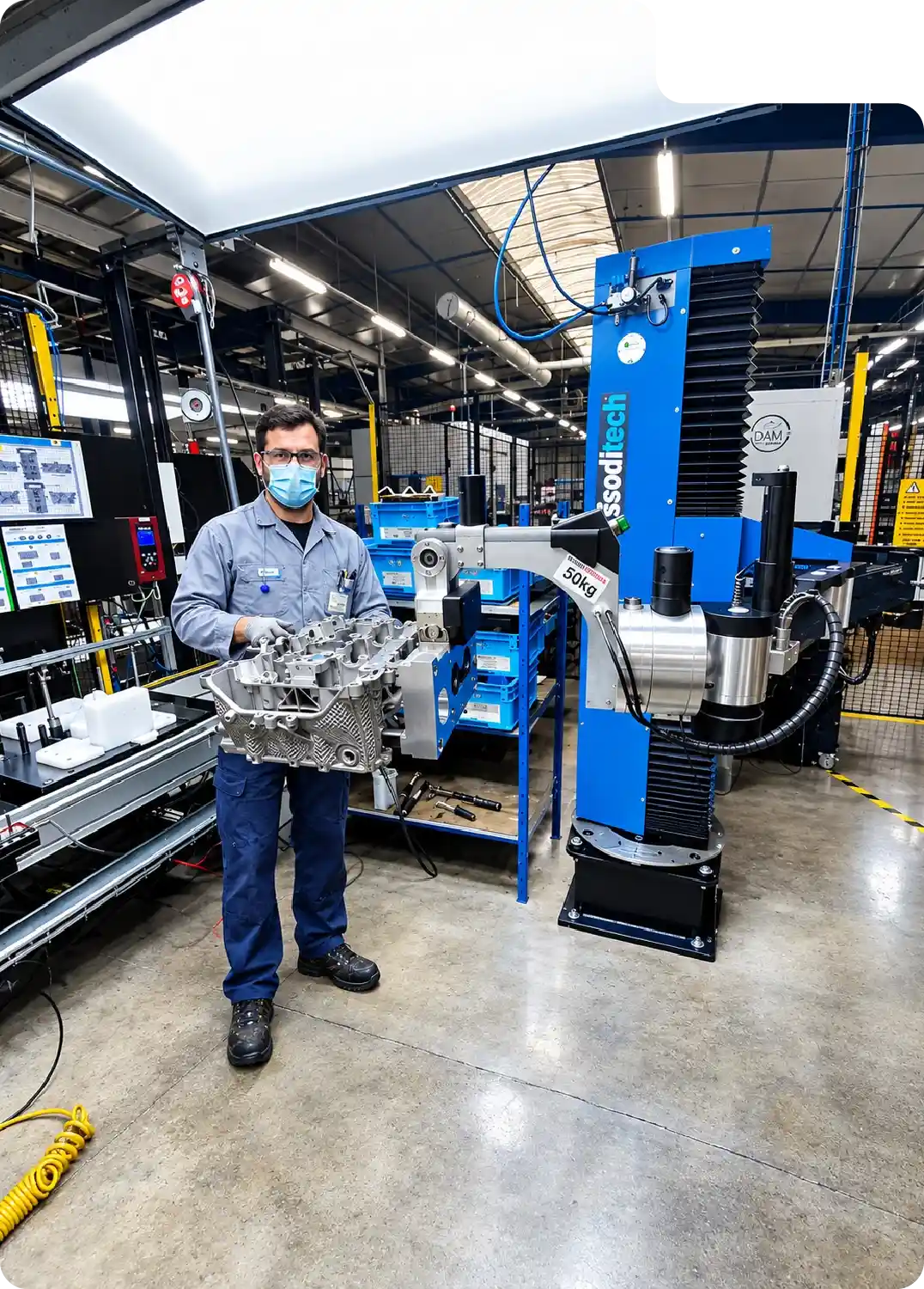 Automotive industry material handling - Handling a racing engine cylinder head using the Neoditech SCARA TITAN manipulator arm