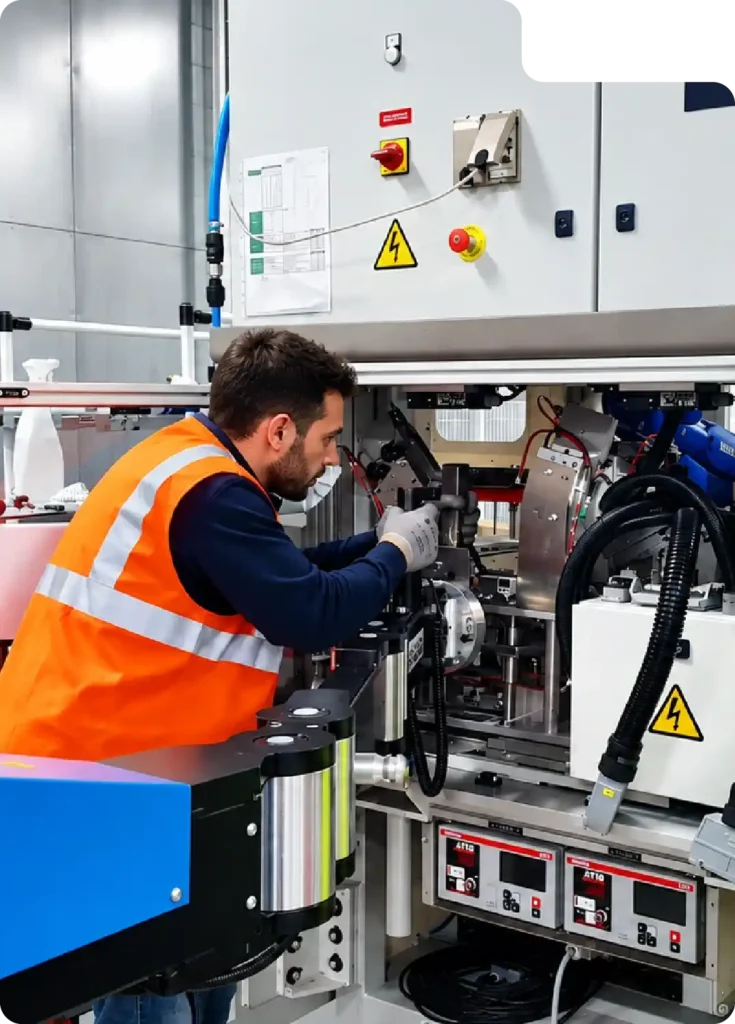 Handling a tool inside a production machine using the SCARA TITAN manipulator arm - automotive industry material handling