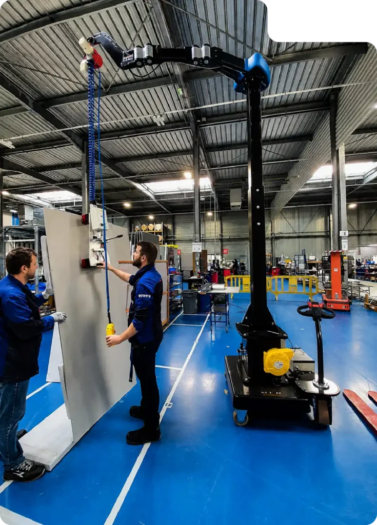 Neoditech Mobile Jib Crane for inter-station transfers, ergonomic lifting equipment industry