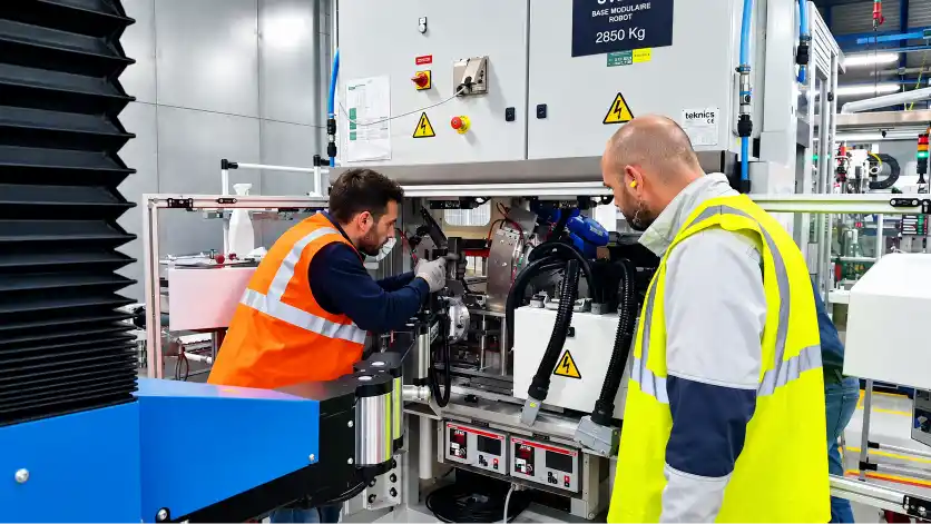 Inserting a component inside a machine tool using the Neoditech SCARA TITAN industrial manipulator arm